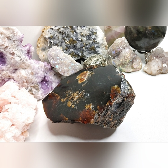 Rare Dark Indonesian Amber Mineral Cluster - Picture 9 of 16